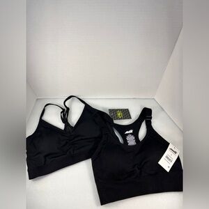 Sports Bras (set 2 bundle) size SMALL (4-6) Both‎ are black: NEW
